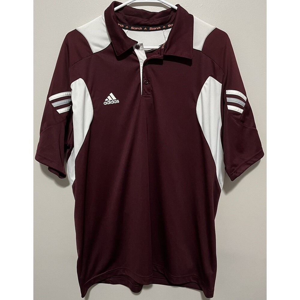 Adidas Scorch Climacool Men’s Maroon Polo Shirt Size Large